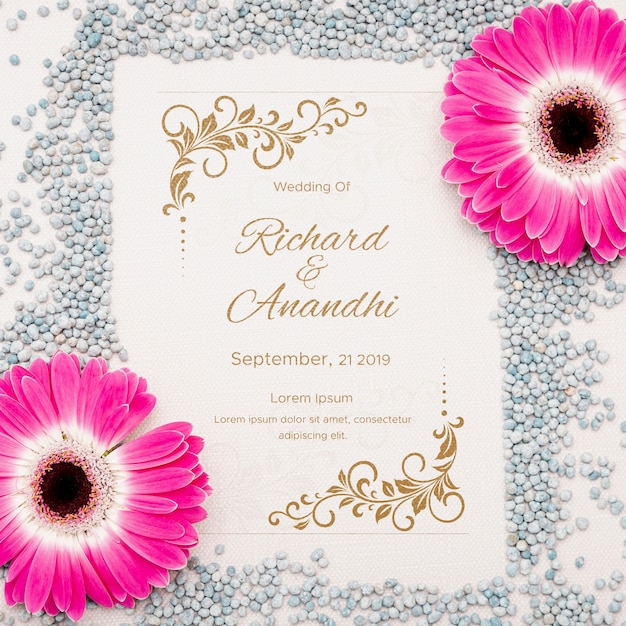 PSD beautiful flower concept mock-up