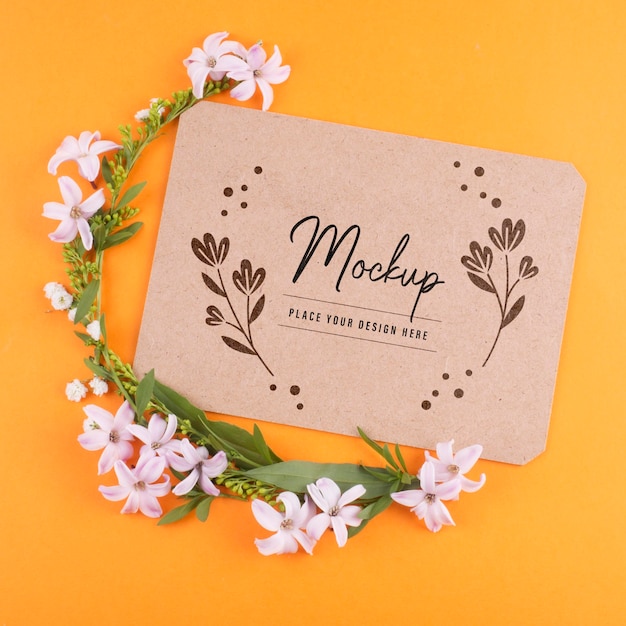 PSD beautiful flower concept mock-up