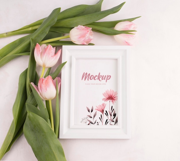 PSD beautiful flower concept mock-up