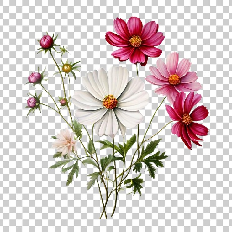 beautiful flower on transparent background