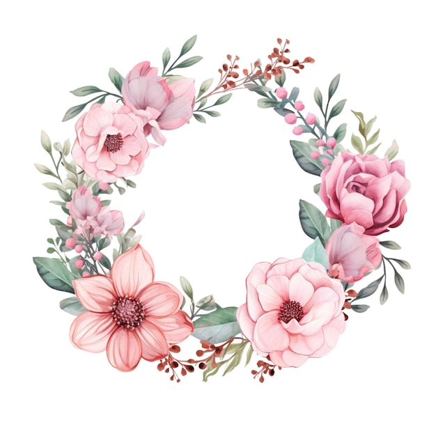 Premium PSD | Beautiful flower wreath