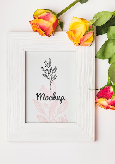 Beautiful flowers concept mock-up