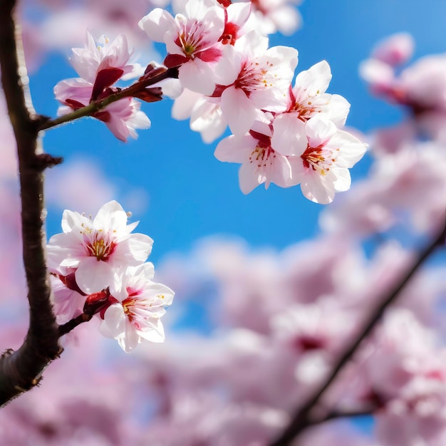 PSD bellissimi fiori e paesaggi nella stagione primaverile aigenerato.