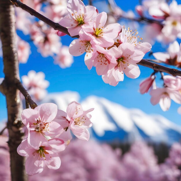 PSD bellissimi fiori e paesaggi nella stagione primaverile aigenerato.