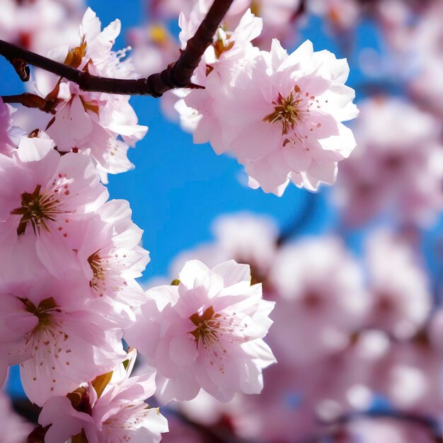 PSD bellissimi fiori e paesaggi nella stagione primaverile aigenerato.