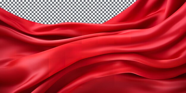 PSD beautiful flying red silk fabric isolated transparent background