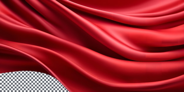 PSD beautiful flying red silk fabric isolated transparent background