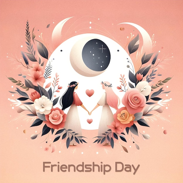 PSD beautiful friendship day post design template