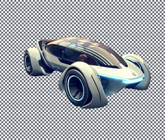 Beautiful futuristic car isolated on transparent background