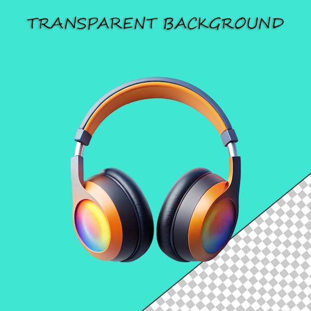 Beautiful gaming headphone isolated on transparent background