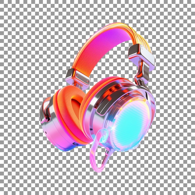 PSD beautiful gaming headphones isolated on transparent background