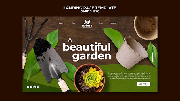 PSD beautiful  gardening template design