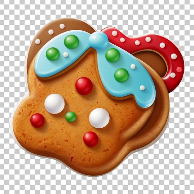 PSD beautiful gingerbread cookie christmass treat isolated on transparent background