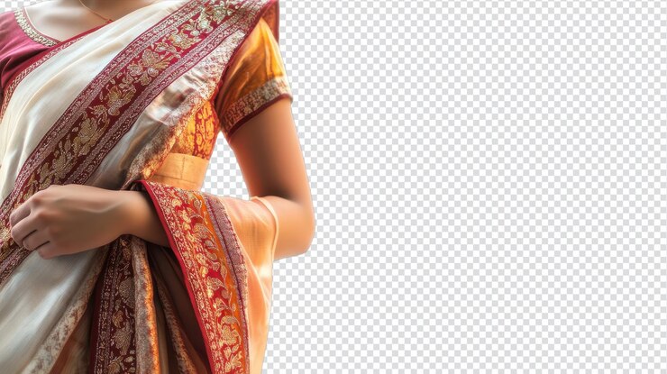 PSD a beautiful girl in traditional indian saree showcasing elegance and cultural richness perfect for celebrations and festivals