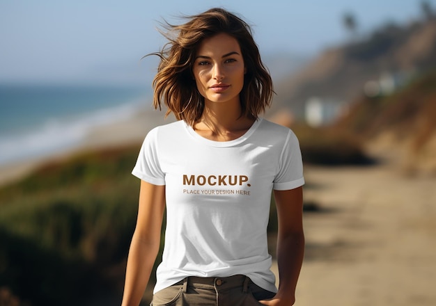 Beautiful girl tshirt mockup