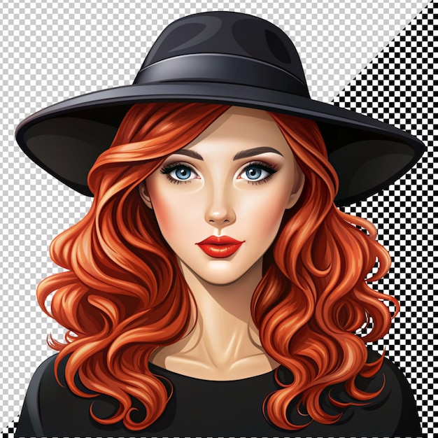 PSD beautiful girl with red hair vector