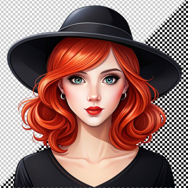 PSD beautiful girl with red hair vector