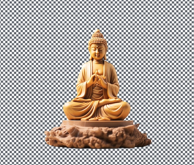 Beautiful golden buddha isolated on transparent background