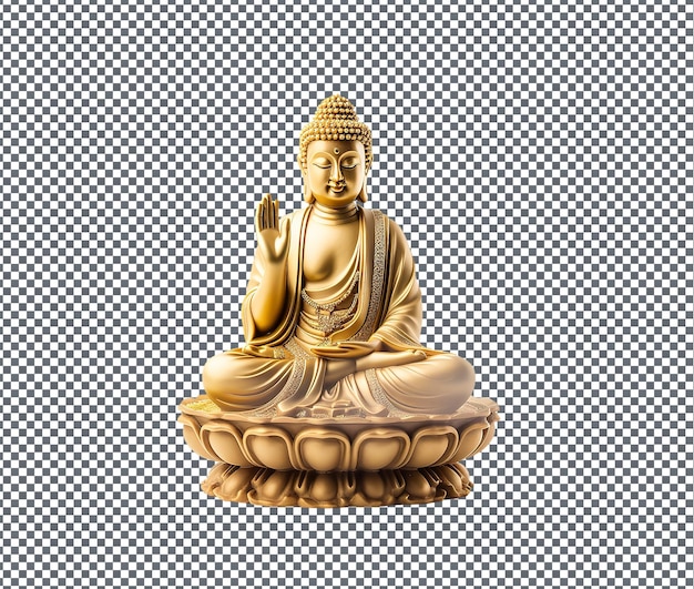 PSD beautiful golden buddha isolated on transparent background