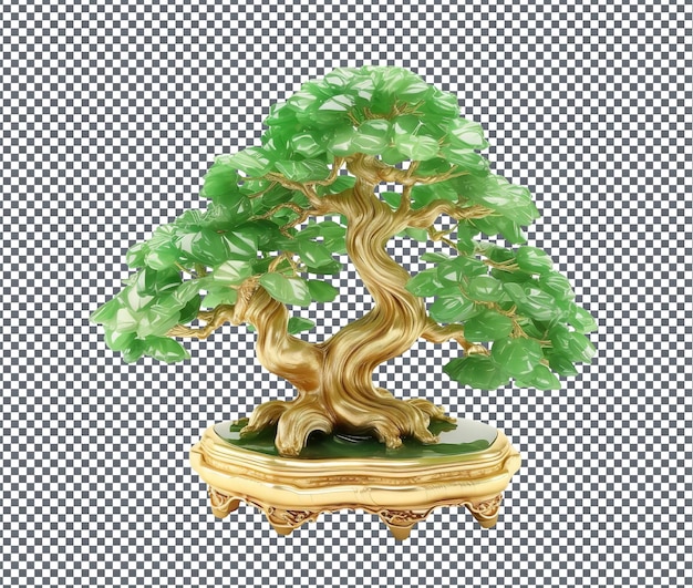 PSD beautiful golden jade isolated on transparent background