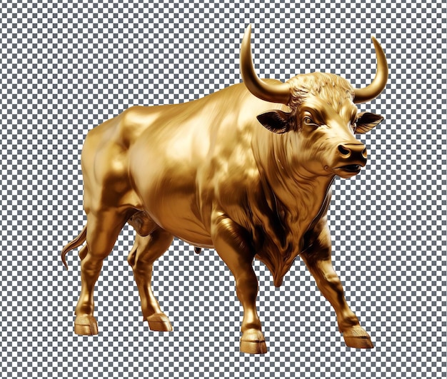 PSD beautiful golden ox isolated on transparent background