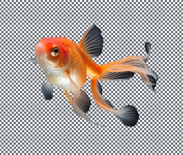 PSD beautiful goldfish isolated on transparent background