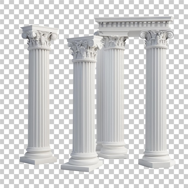 PSD beautiful greek columns transparent background