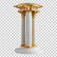 PSD beautiful greek columns transparent background