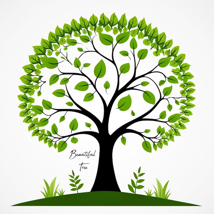 PSD beautiful green tree ai generate