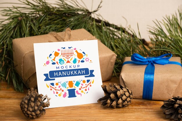 Beautiful hanukkah concept mock-up