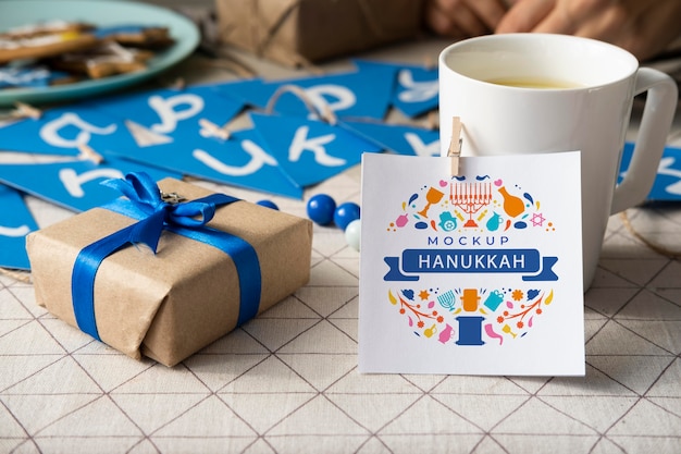 PSD beautiful hanukkah concept mock-up