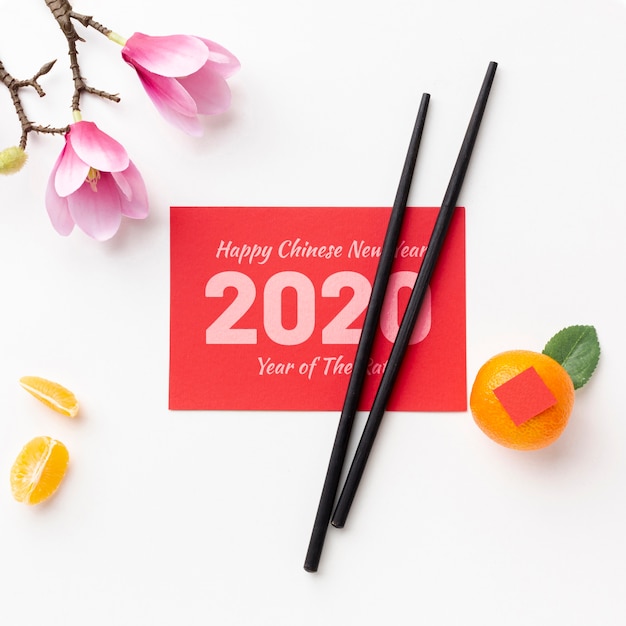 PSD beautiful happy chinese new year mock-up