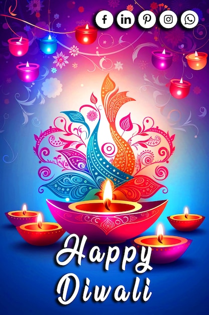 Beautiful happy diwali image festive diwali and deepawali colourfull design