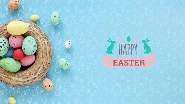 PSD beautiful happy easter concept