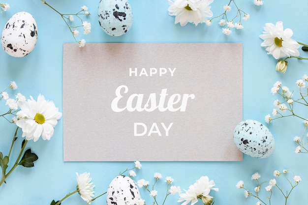 PSD beautiful happy easter concept