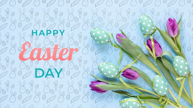 PSD beautiful happy easter concept