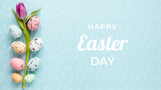 PSD beautiful happy easter concept