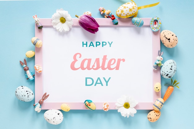 PSD beautiful happy easter concept