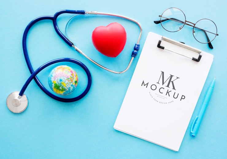PSD beautiful heart concept mock-up