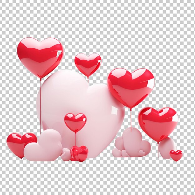 PSD beautiful hearts png