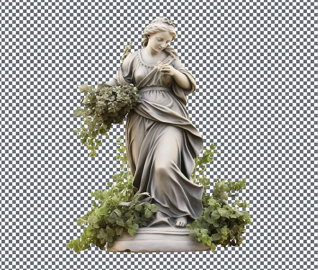 PSD beautiful herb garden statue isolated on transparent background