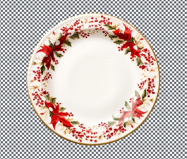 PSD beautiful holiday paper plates isolated on transparent background