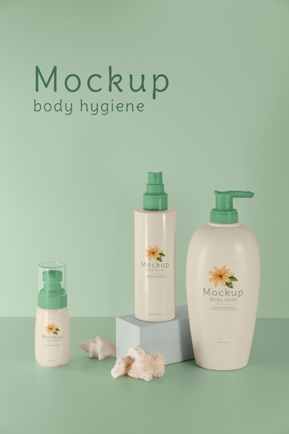 PSD beautiful hygiene product packaging mockup