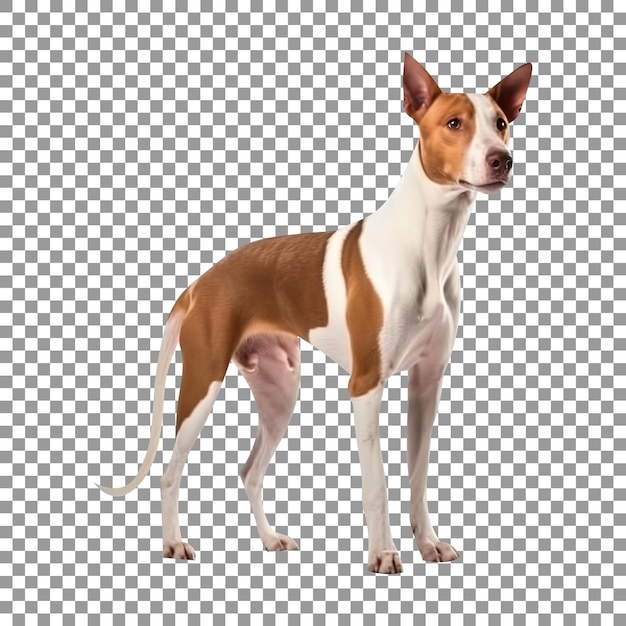 PSD beautiful ibizan hound dog isolated on a transparent background