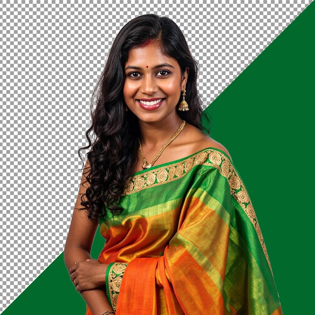 サリーを着た美しいインド人女性