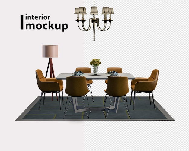 beautiful interior design in 3d rendering