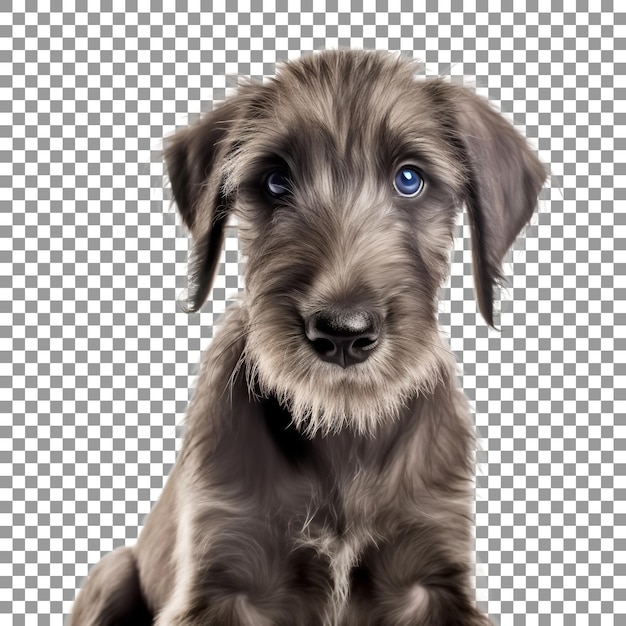 PSD beautiful irish wolfhound puppy isolated on a transparent background