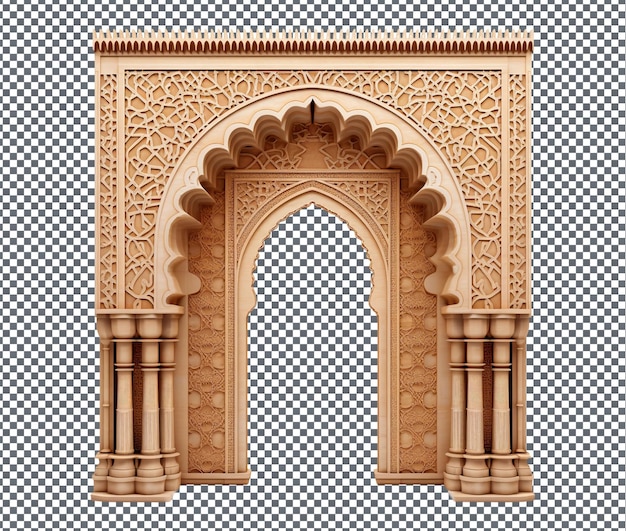 PSD beautiful islamic arch doorway isolated on transparent background