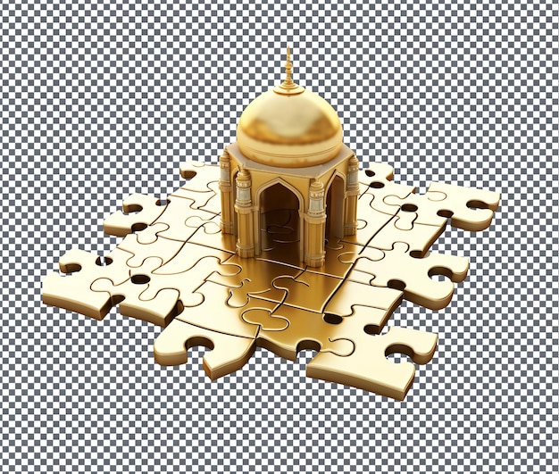 Beautiful islamic puzzle isolated on transparent background