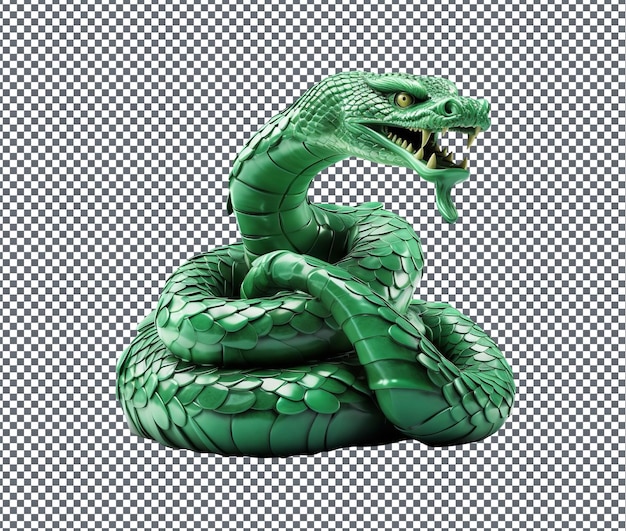 PSD beautiful jade serpent isolated on transparent background